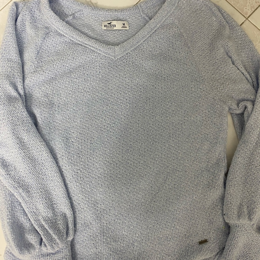Light Blue Cozy Hollister Bell Sleeve Sweater